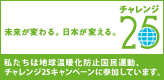 私たちは地球温暖化防止国民運動、「チャレンジ25」キャンペーンに参加しています