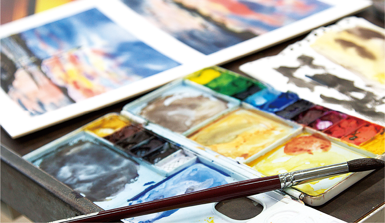 大人向け講座で使用する絵の具の写真