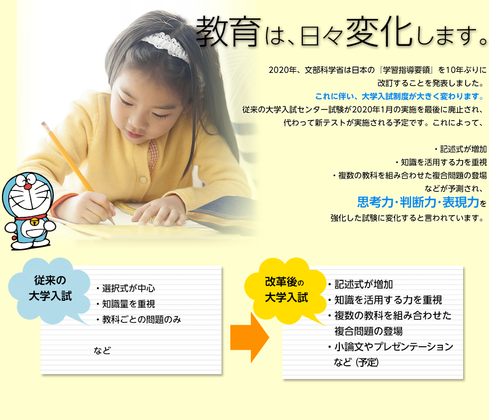 教育は、日々変化します。