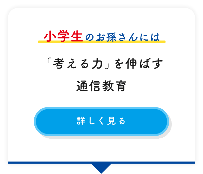 小学生のお孫さんには 「考える力」を伸ばす通信教育